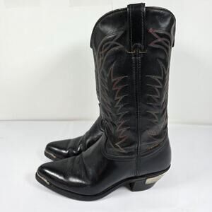 Durango 7046 Cowboy Boots Mens 10.5 D Black Leather Western Made USA Vintage